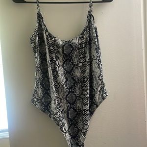 SHEIN snakeskin print bodysuit